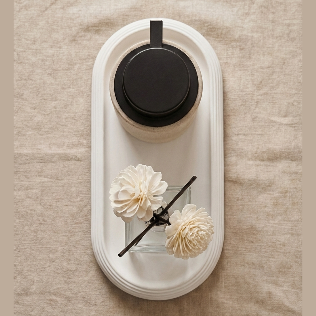 Maison Roze Ovale Badkamerschotel – Antislip Resin Organizer – Roestbestendig