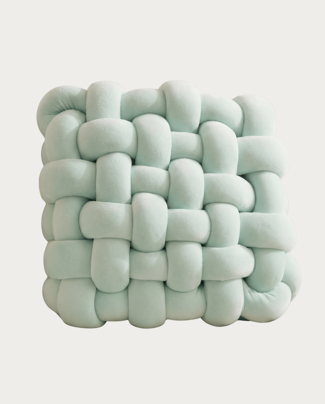 Knoopkussen Zacht Geometrisch Design Sierkussen Pluche, 30 x 30 cm | Mint groen - Maison Roze