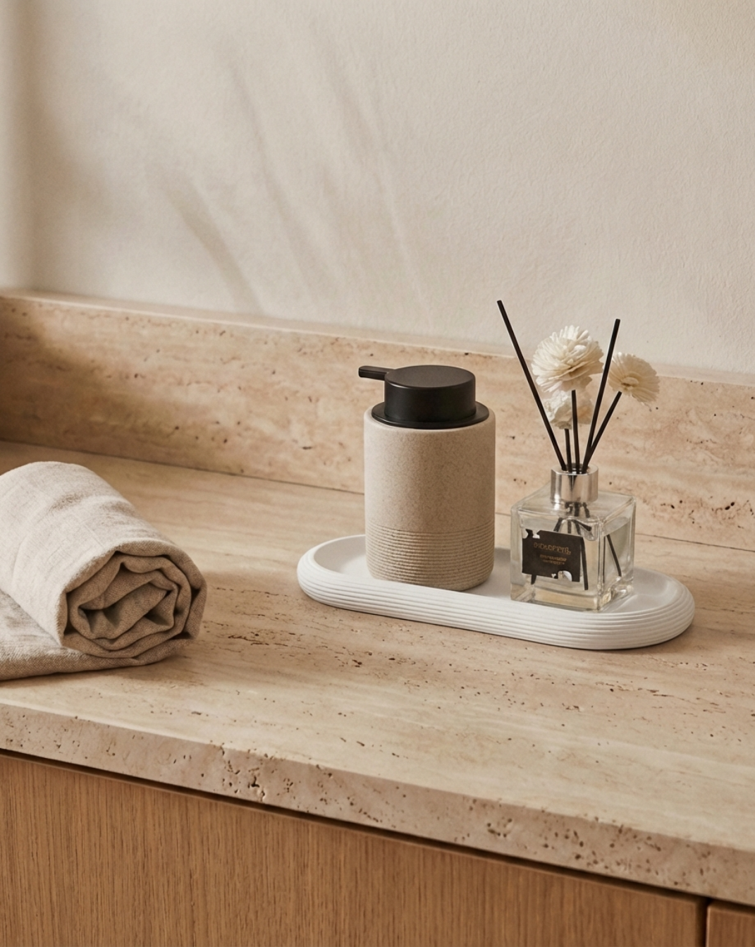 Maison Roze Ovale Badkamerschotel – Antislip Resin Organizer – Roestbestendig | - Maison Roze