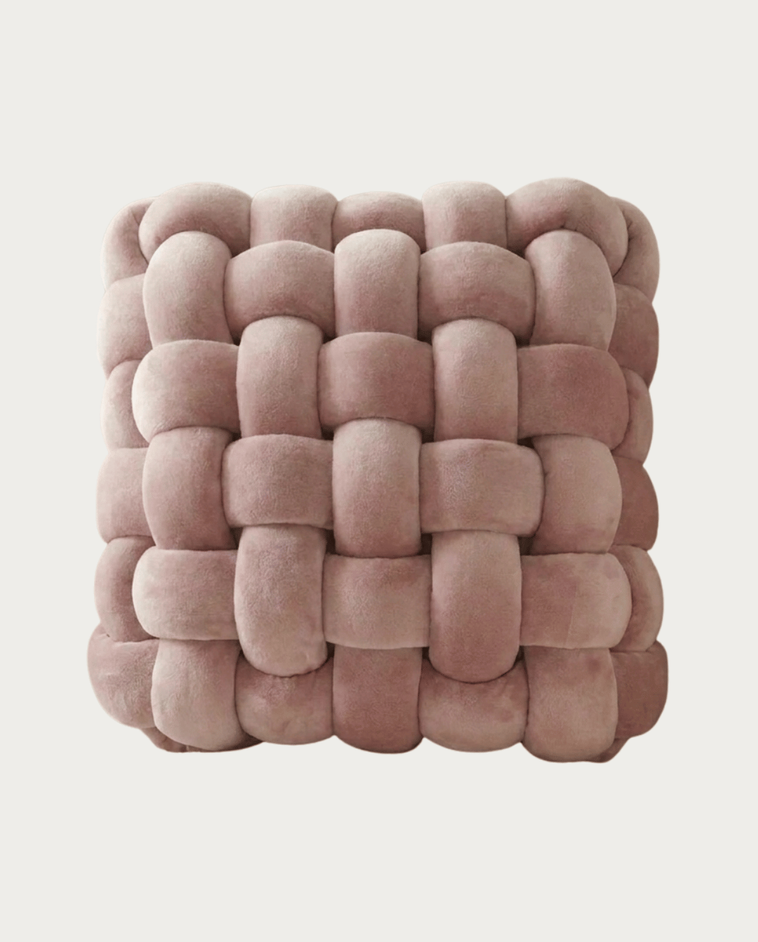 Knoopkussen Zacht Geometrisch Design Sierkussen Pluche, 30 x 30 cm | Roze - Maison Roze