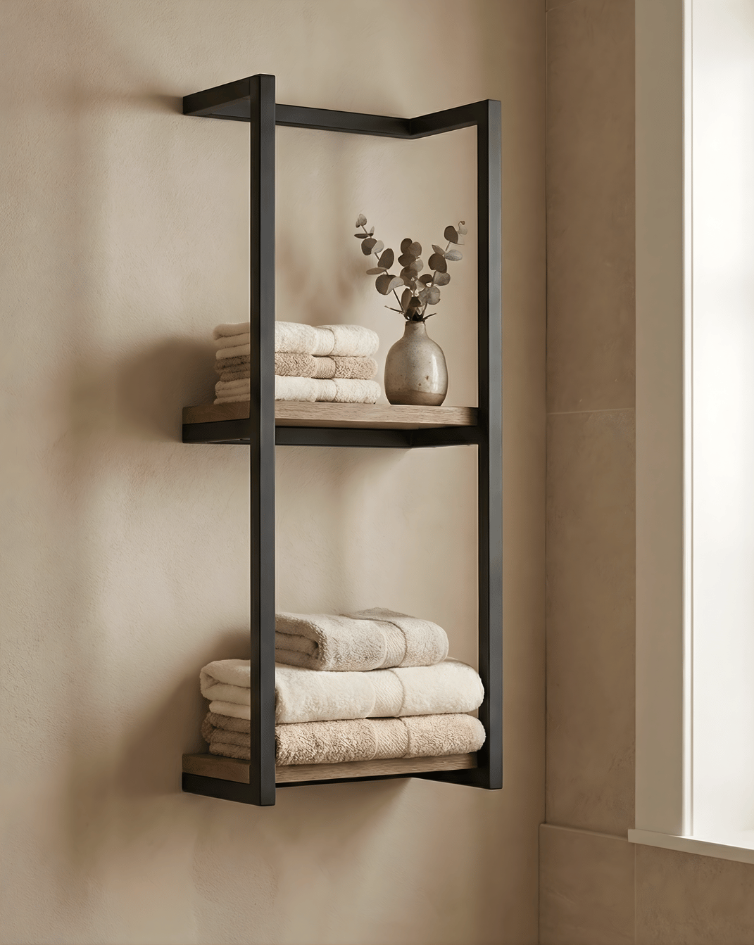 Havn Handdoekrek 2-Laags Van Naturel Hout Met Zwart Stalen Frame, 77 cm (kopie) | - Maison Roze