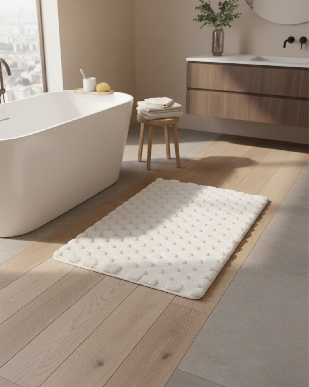 Pluche Absorberende Badmat | Maison Roze | Wit 50x80 cm - Maison Roze