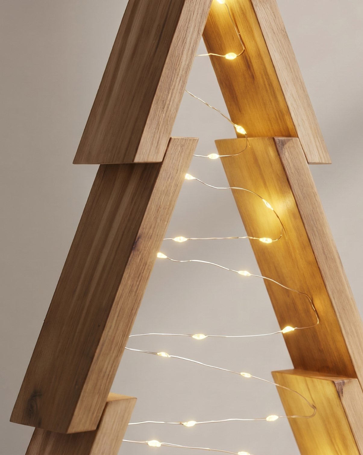 Vale Houten Kerstboomset met Ingebouwde Ledverlichting, Naturel hout | - Maison Roze