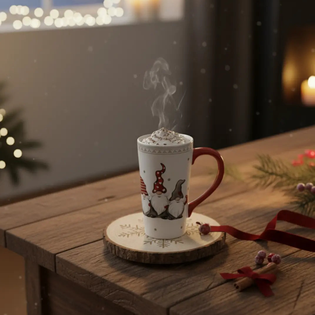 550ml Kerstmok – Santa Claus Rood En Wit Ontwerp