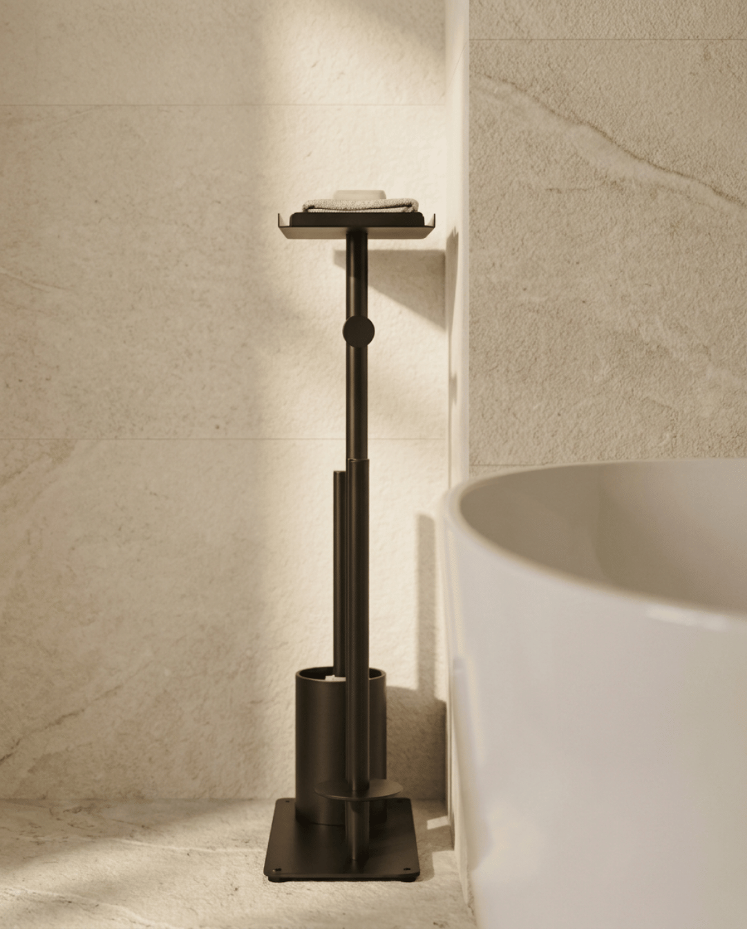 Toiletrolhouder Vrijstaand met Wc-borstel en Wc-rol Opslag Toiletrolbutler | - Maison Roze