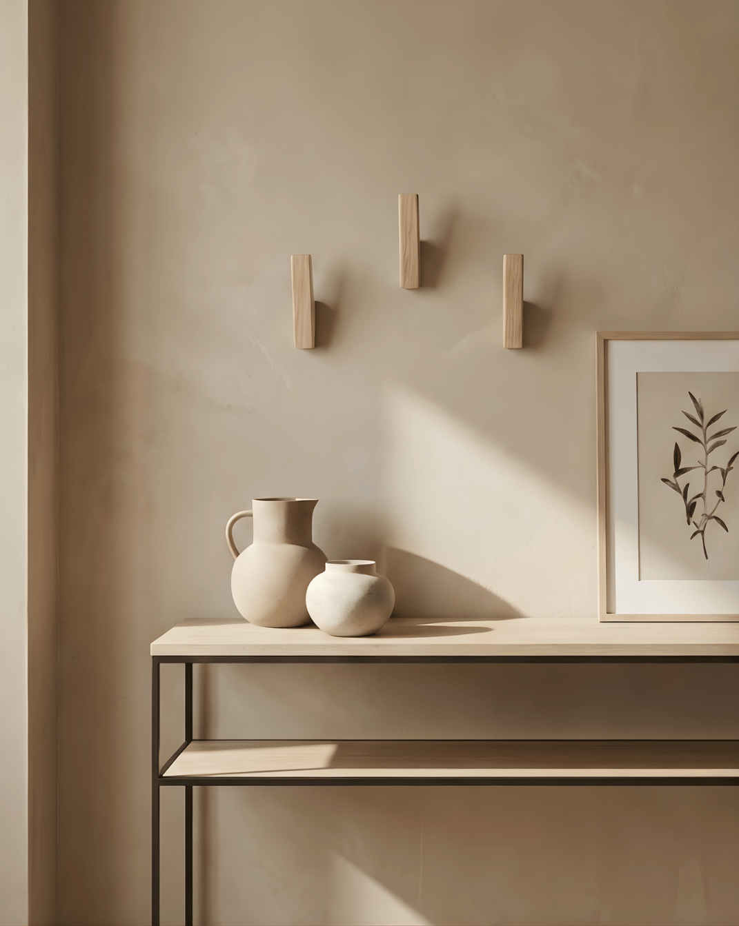 Kapstokhaakjes Hout Set van 4 – Minimalistische Wandhaken voor Hal & Badkamer | - Maison Roze
