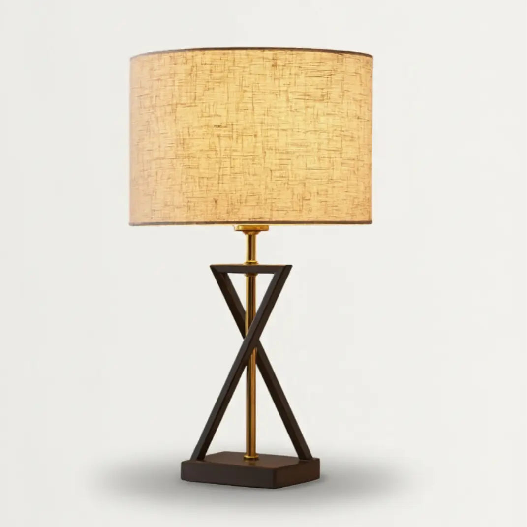 53cm Moderne Ijzeren Tafellamp – Tijdloos Ijzeren Ontwerp Met Stoffen Kap