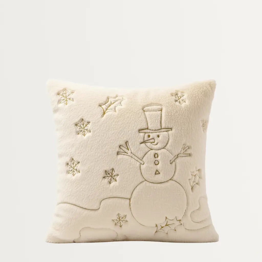 Witte Pluche Feestelijke Kussensloop