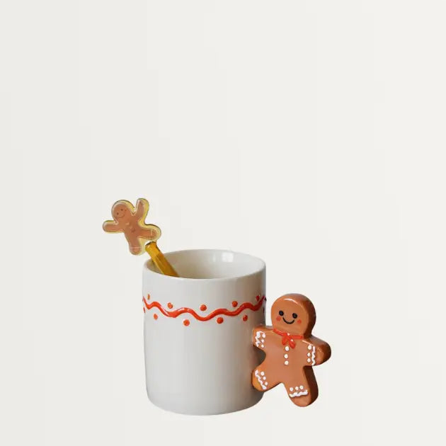 350ml Moderne Keramische Kerstmok – Festief Ontwerp Met Candy Cane Handvat