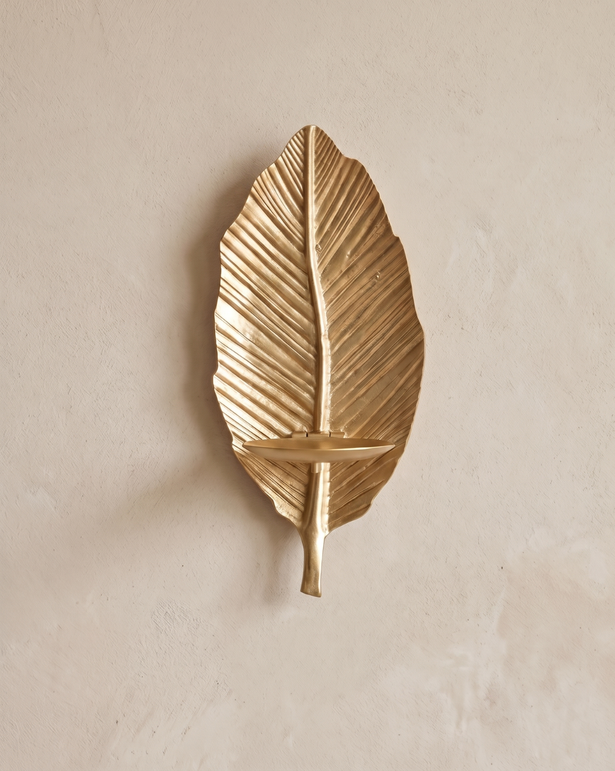 Kandelaar Wand – Blad Design | Handgemaakte Metalen Kaarshouder | - Maison Roze