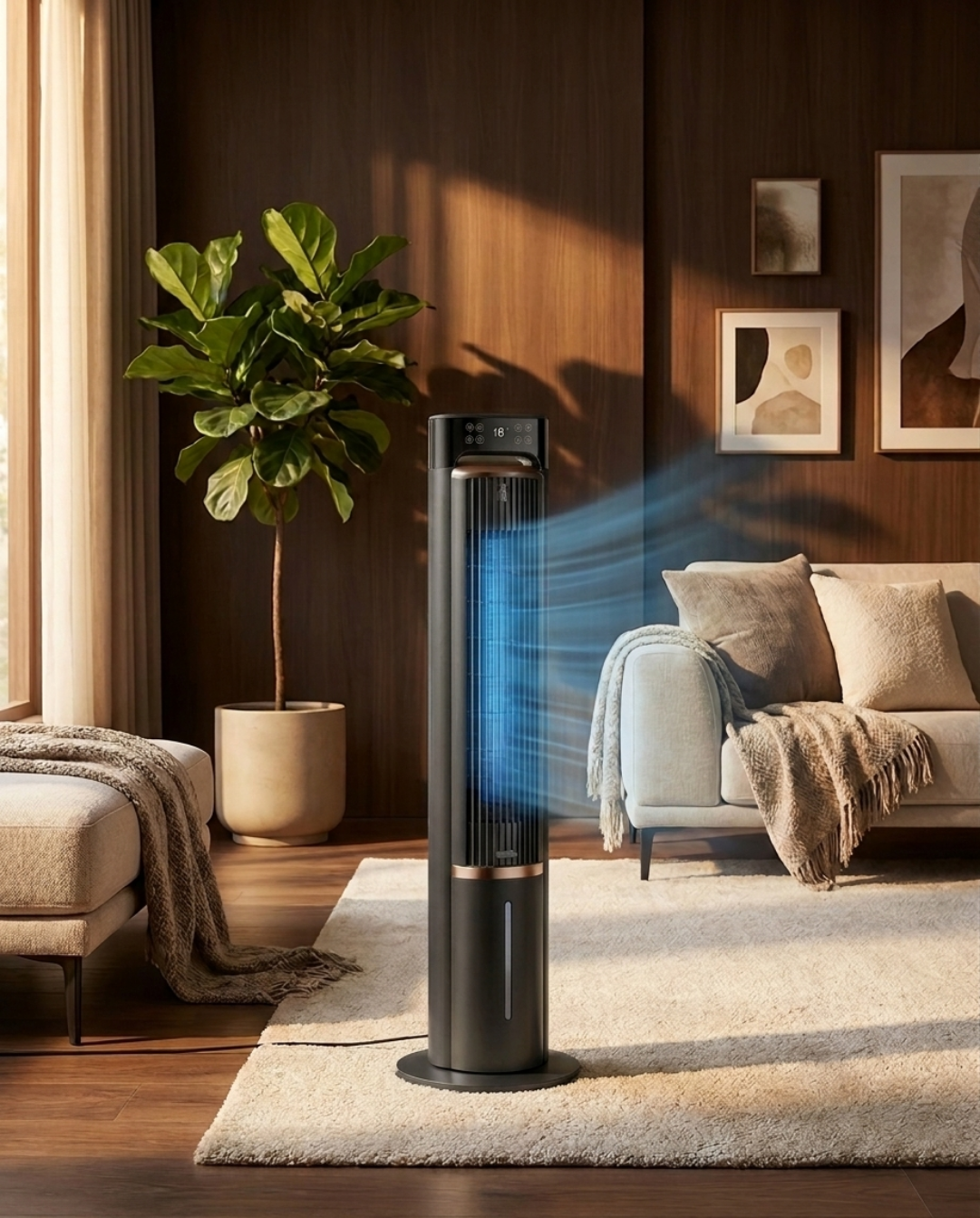 Draagbare Airco Ventilator met Afstandsbediening en Timer - Fluisterstil, 104cm | - Maison Roze
