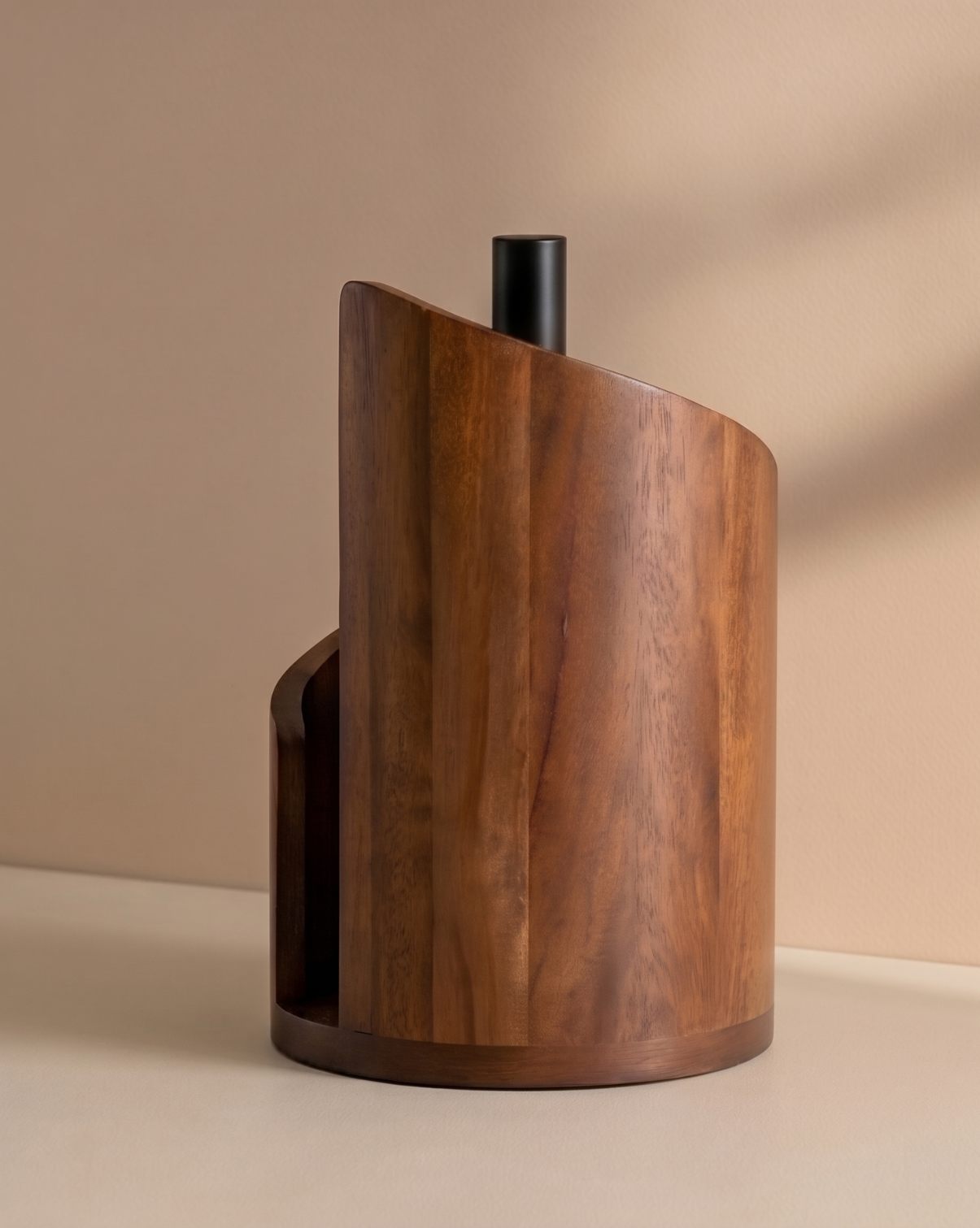 Keukenrolhouder Hout – Massief Houten Design | Staande Keukenrolhouder | - Maison Roze
