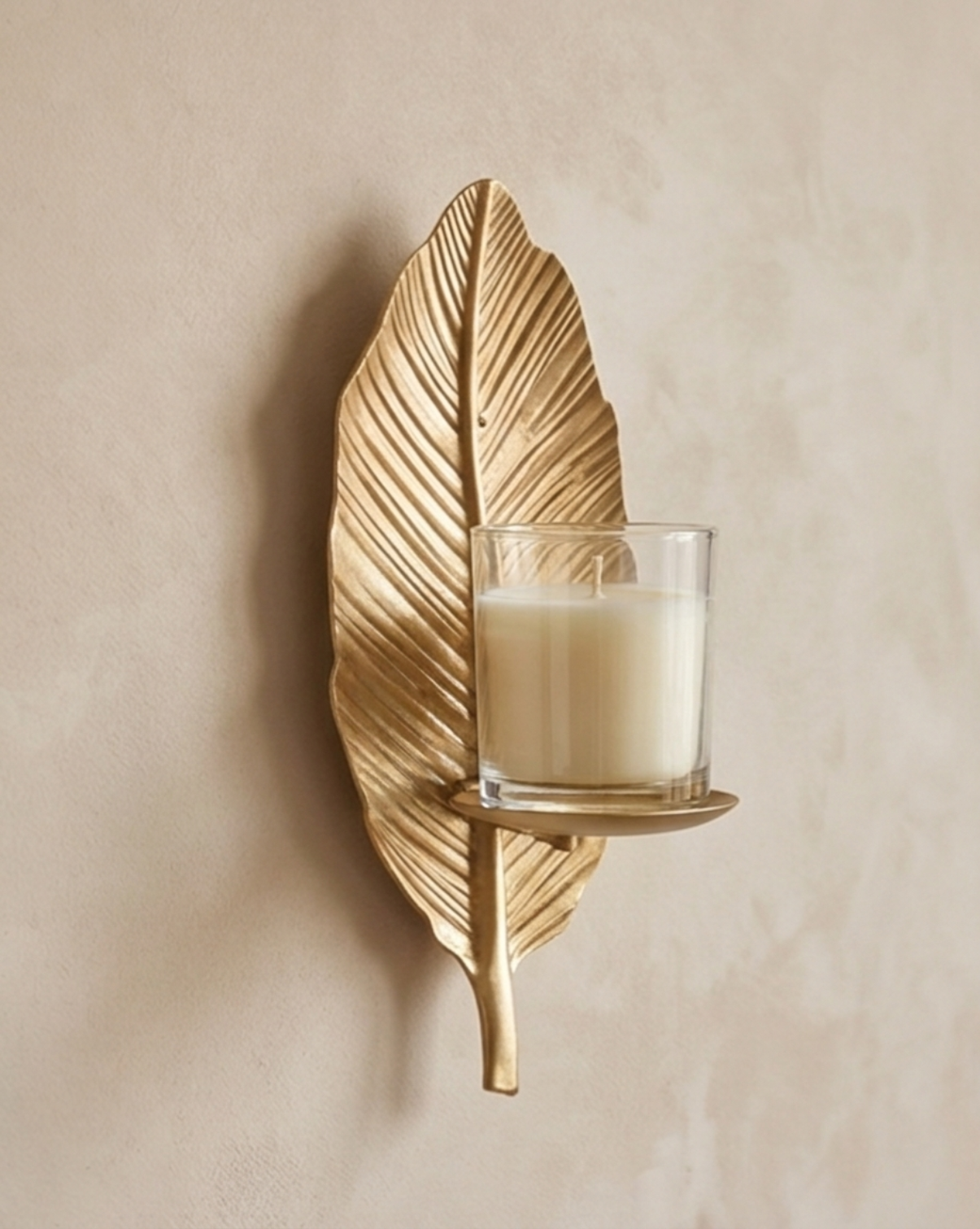 Kandelaar Wand – Blad Design | Handgemaakte Metalen Kaarshouder | - Maison Roze