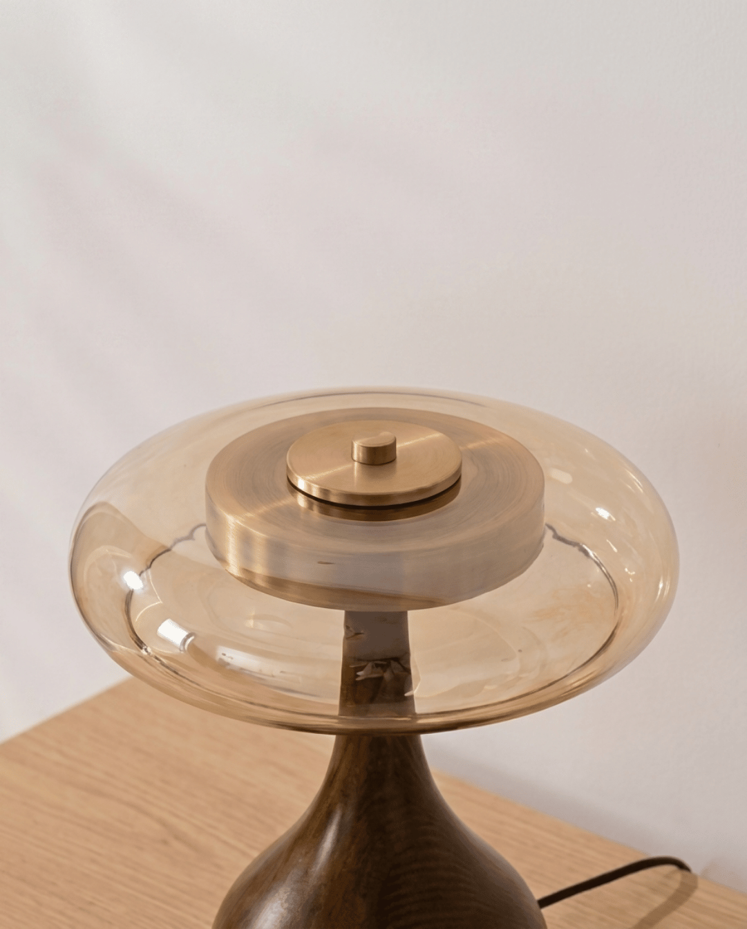Designer Tafellamp Hout Met Transparante Kap | - Maison Roze