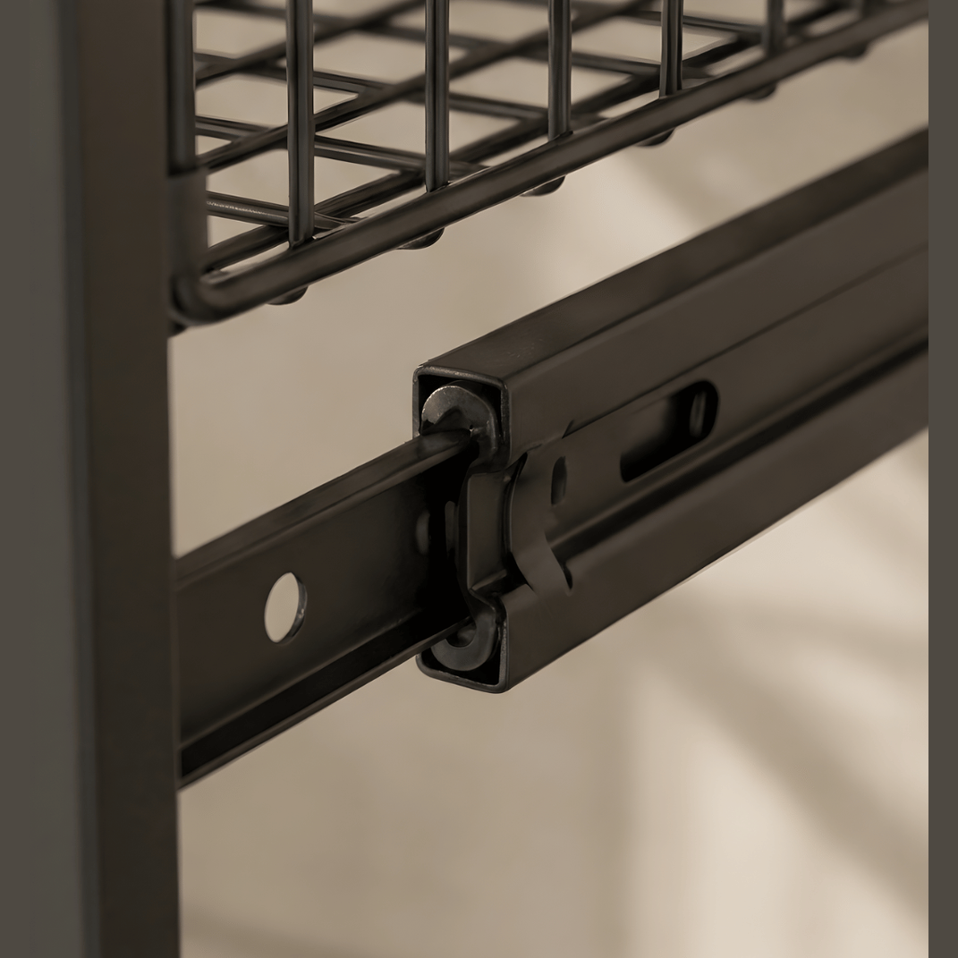 Onderkast Organizer 2-Laags – Verstelbare Hoogte Uittrekbare Metalen Lade – Zwart Maison Roze