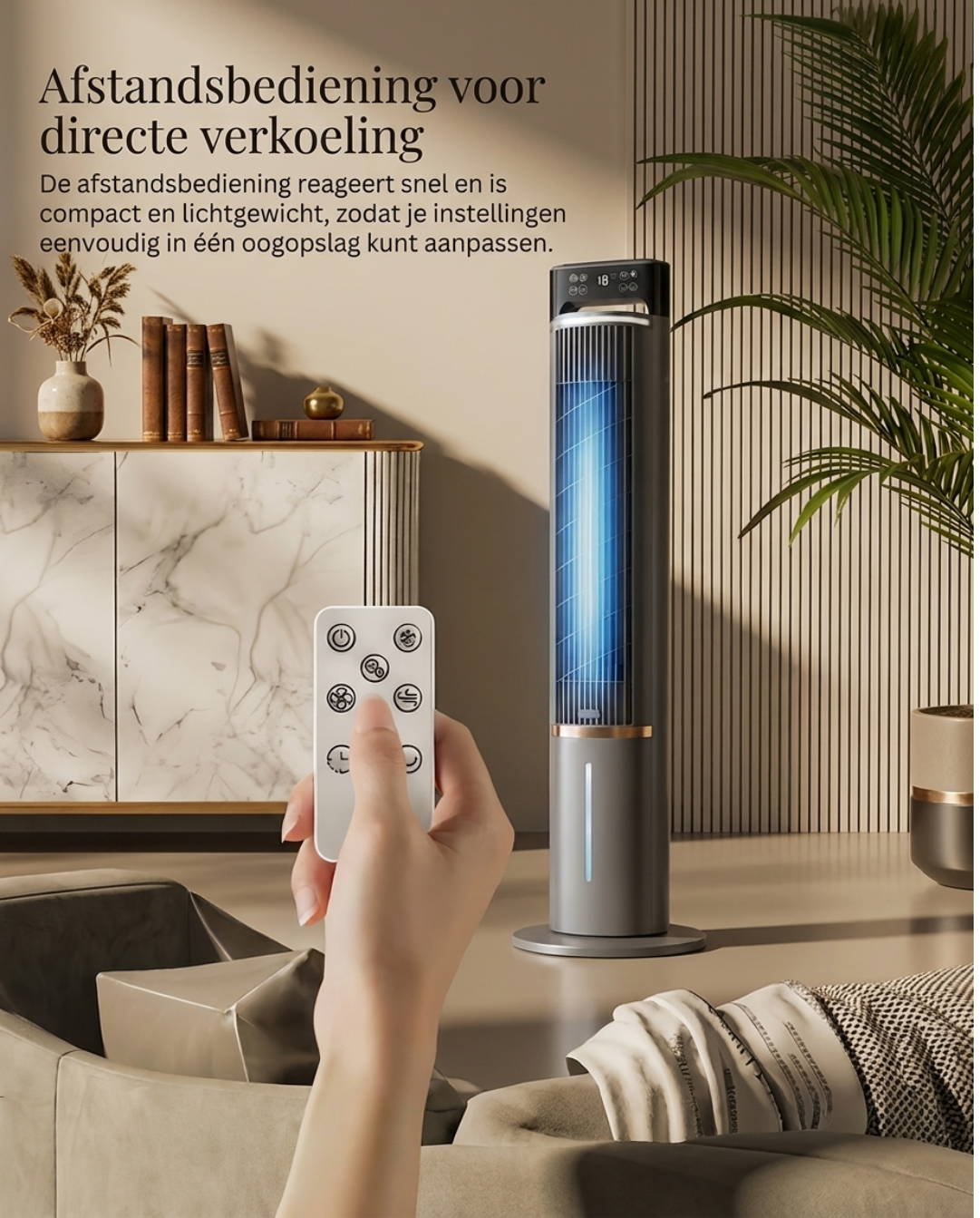Draagbare Airco Ventilator met Afstandsbediening en Timer - Fluisterstil, 104cm | - Maison Roze