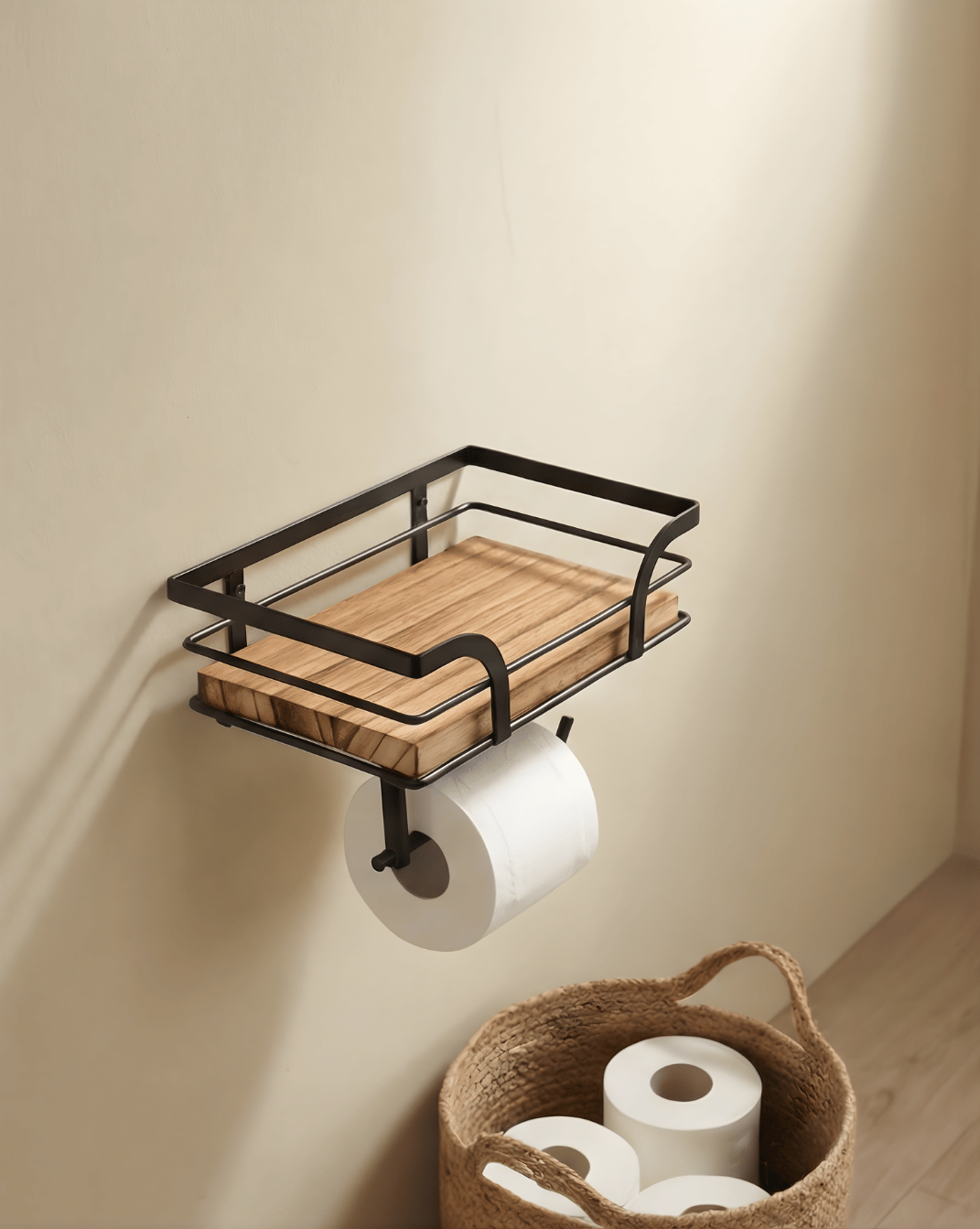 Wand Toiletrolhouder – Toiletpapierhouder met Opbergruimte | - Maison Roze