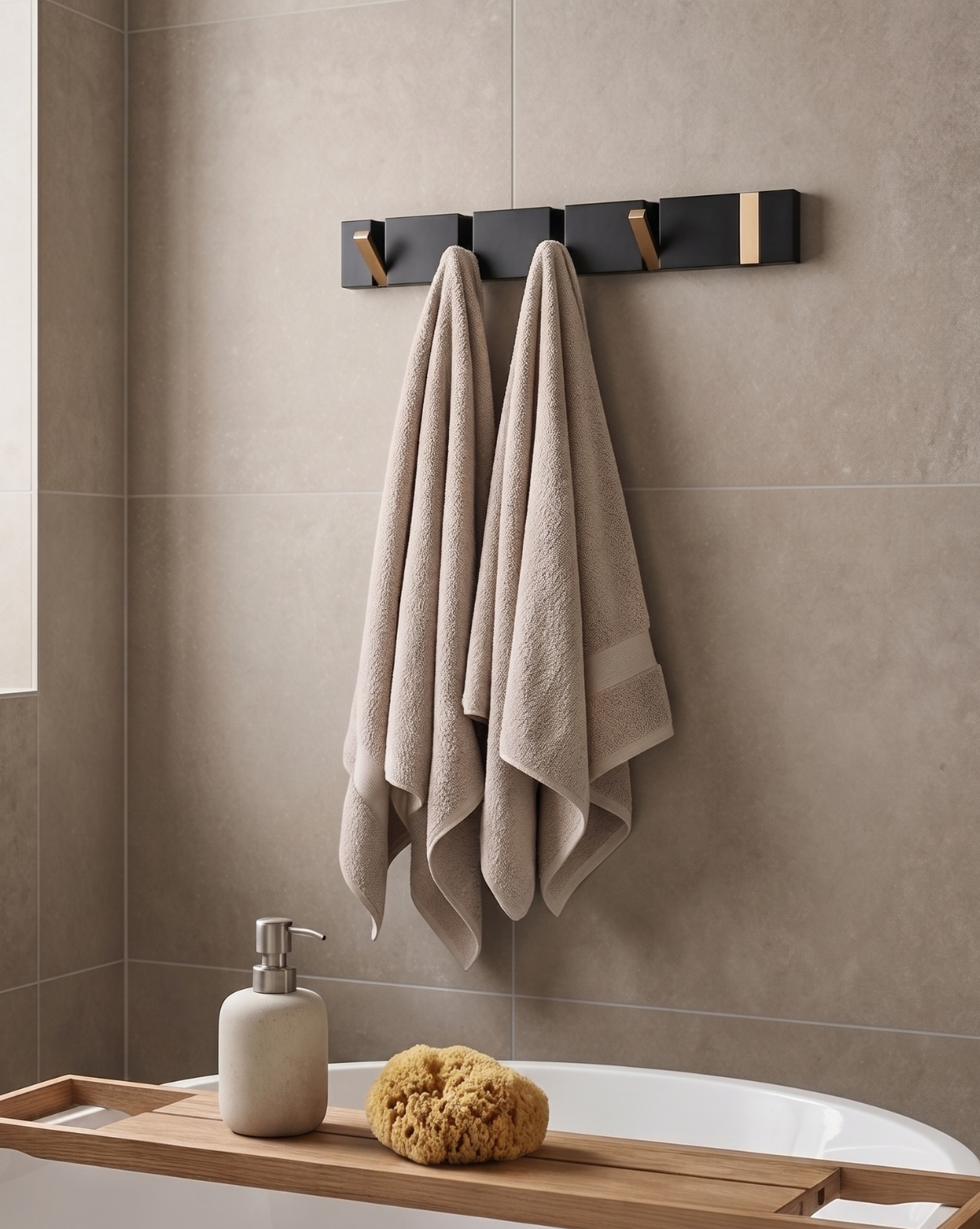 Opvouwbare wandhaak RVS – Zwart Goud, 38.5 cm | - Maison Roze