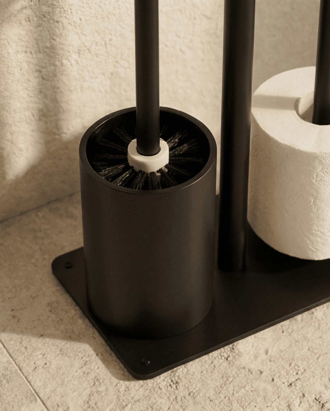 Toiletrolhouder Vrijstaand met Wc-borstel en Wc-rol Opslag Toiletrolbutler | - Maison Roze