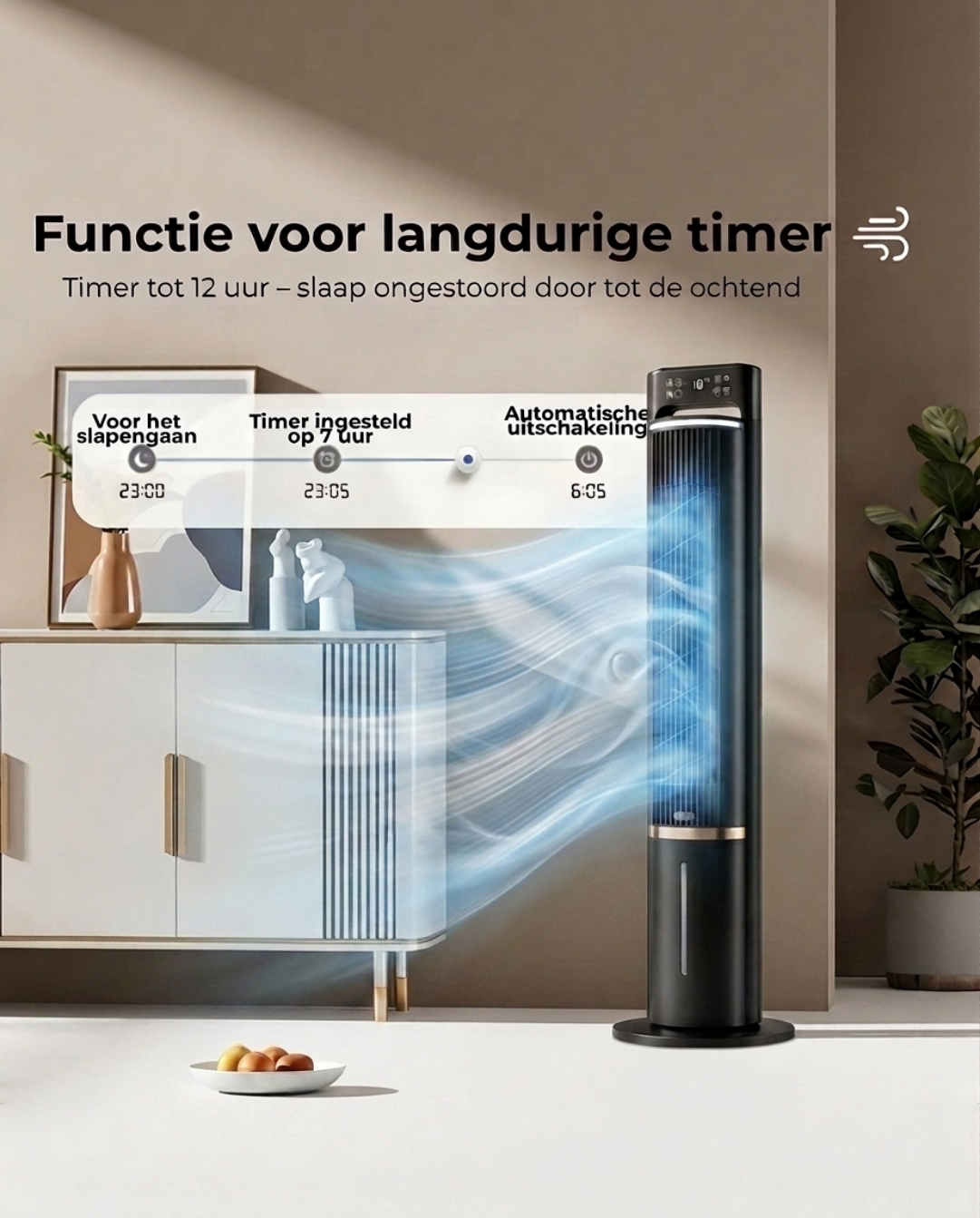 Draagbare Airco Ventilator met Afstandsbediening en Timer - Fluisterstil, 104cm | - Maison Roze