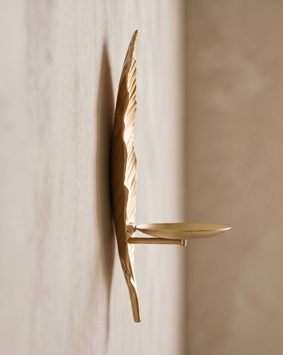 Kandelaar Wand – Blad Design | Handgemaakte Metalen Kaarshouder | - Maison Roze