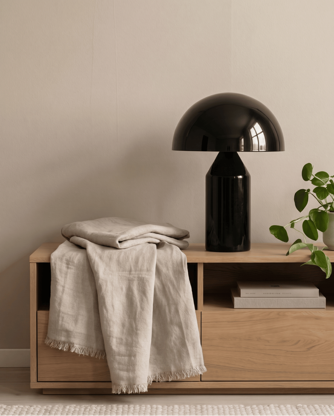 Lune paddenstoelvormige aluminium tafellamp | paddenstoel lamp zwart | - Maison Roze