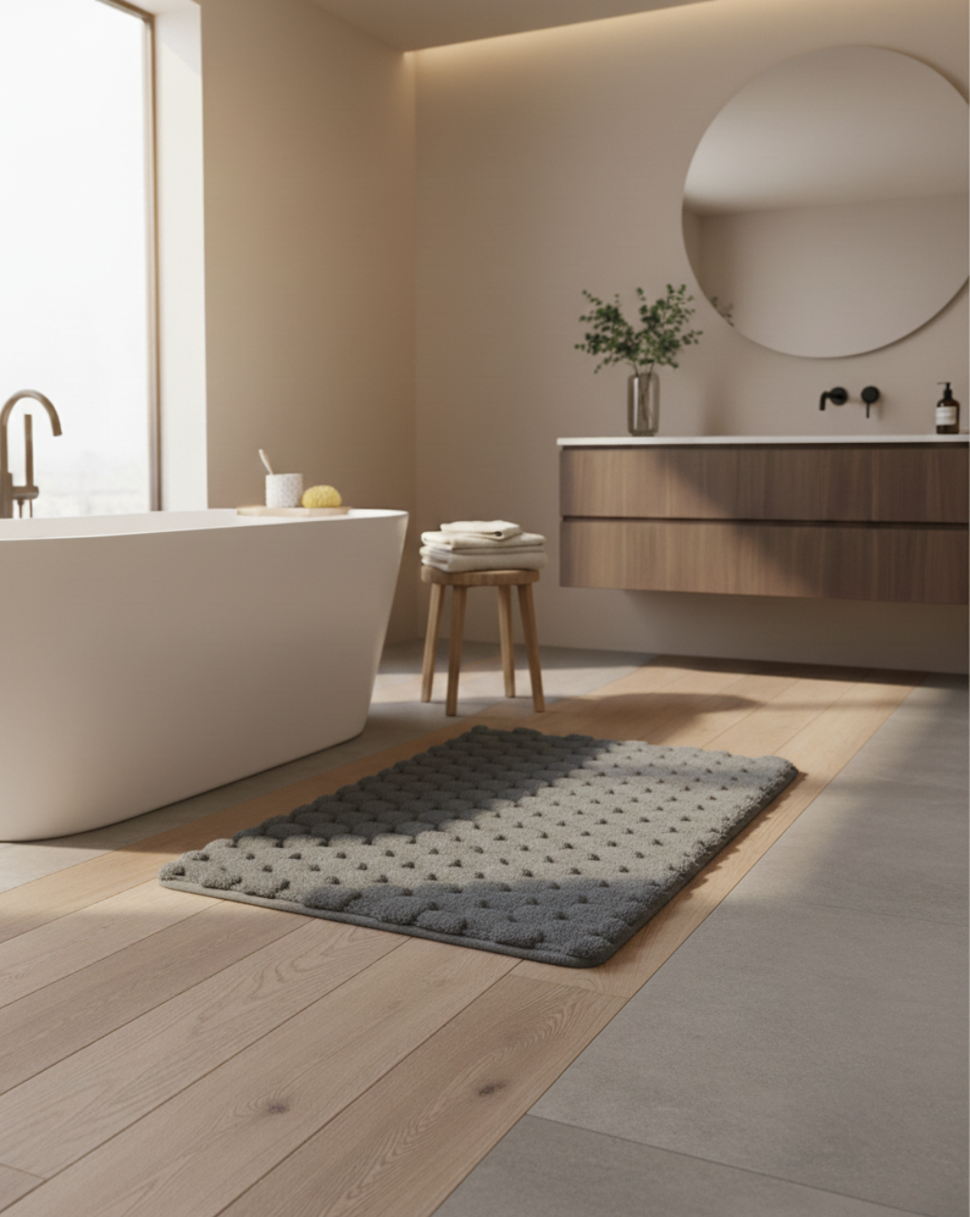 Pluche Absorberende Badmat | Maison Roze | Grijs 50x80 cm - Maison Roze