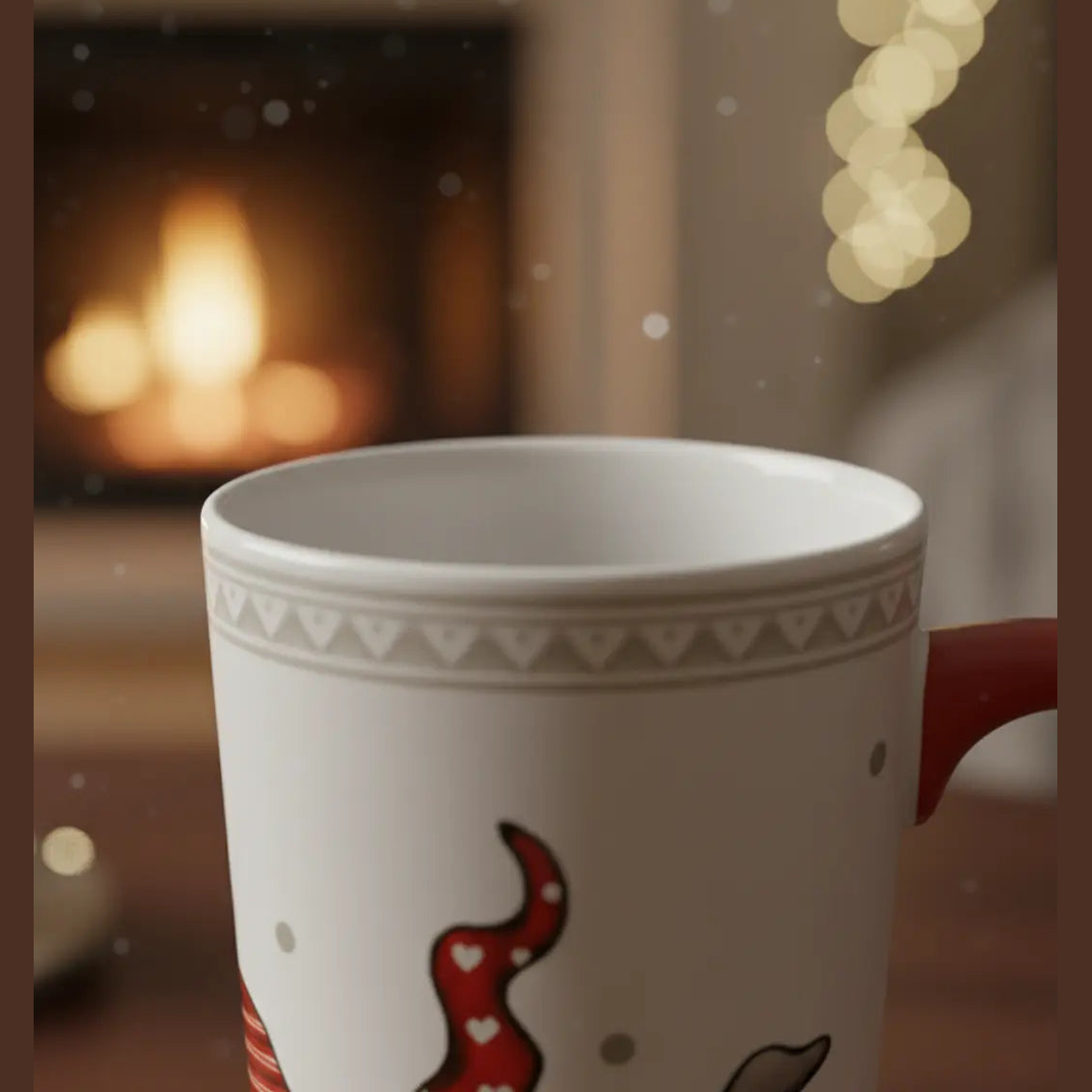 550ml Kerstmok – Santa Claus Rood En Wit Ontwerp