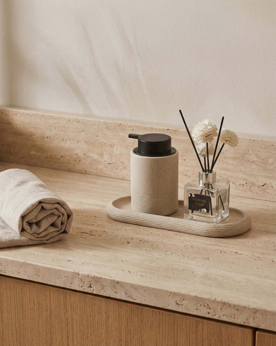 Maison Roze Ovale Badkamerschotel – Antislip Resin Organizer – Roestbestendig | - Maison Roze