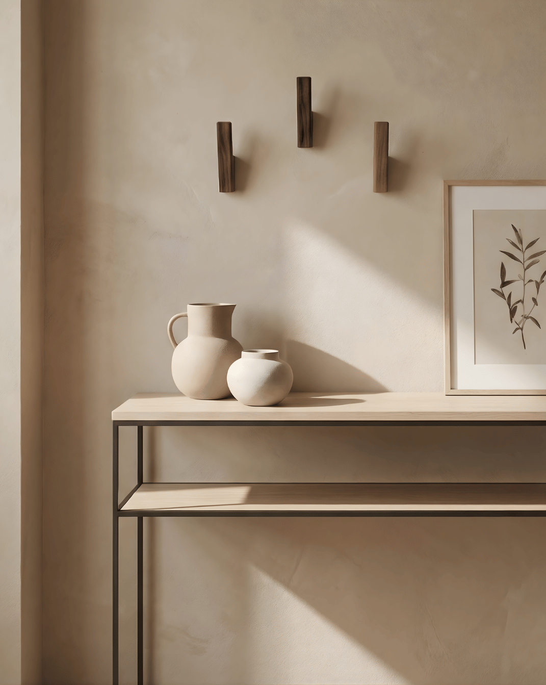 Kapstokhaakjes Hout Set van 4 – Minimalistische Wandhaken voor Hal & Badkamer | - Maison Roze