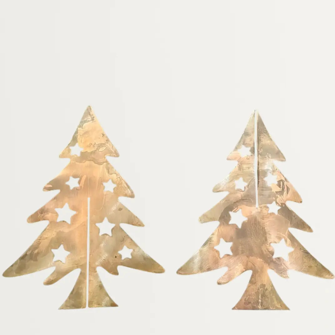 Metalen Kerstboomdecoratie – Bronzen Ijzer Met Steruitsnede – Minimalistische tafeldecoratie