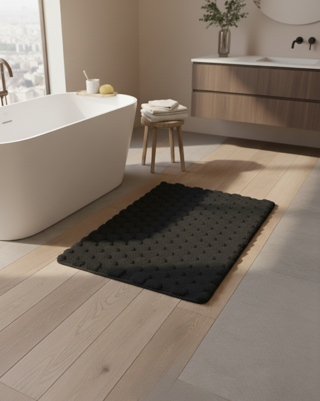 Pluche Absorberende Badmat | Maison Roze | Zwart 50x80 cm - Maison Roze