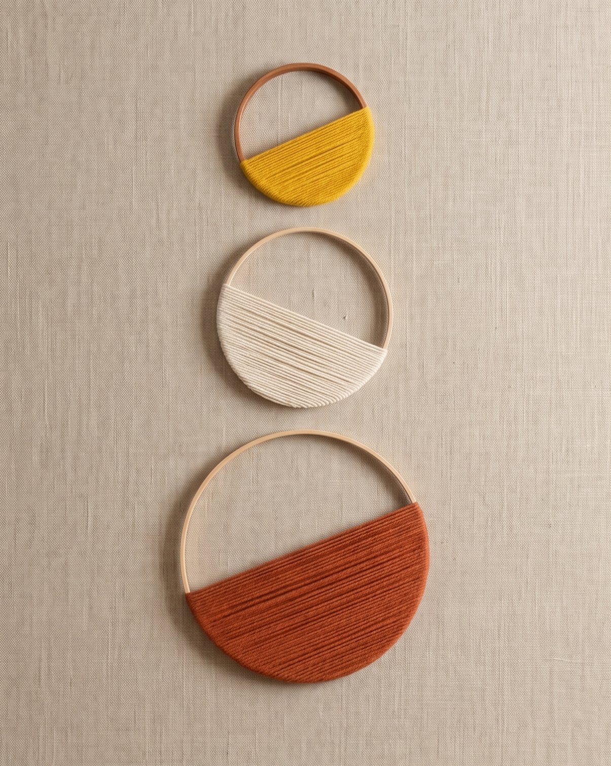 Macramé Wanddecoratie Set van 3 | Bamboe Hoepel met Geometrisch Patroon | Mix - Maison Roze
