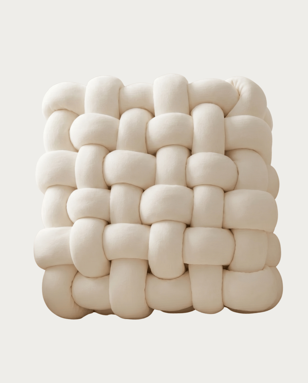Knoopkussen Zacht Geometrisch Design Sierkussen Pluche, 30 x 30 cm | Beige - Maison Roze