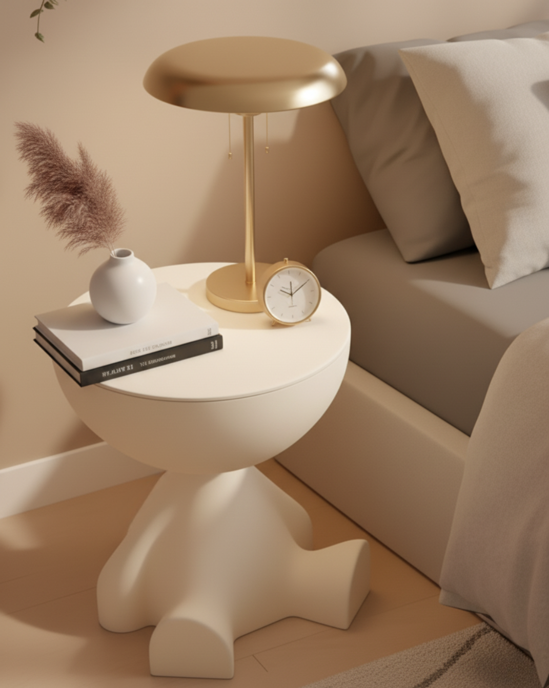 Cove Sculptural Kunststof Bijzettafel Met Opbergruimte, 45 Cm | - Maison Roze
