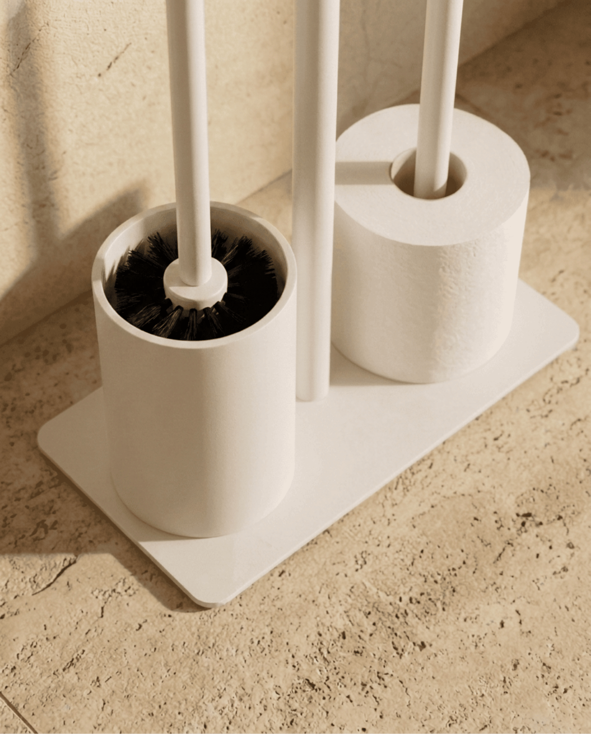 Toiletrolhouder Vrijstaand met Wc-borstel en Wc-rol Opslag Toiletrolbutler | - Maison Roze