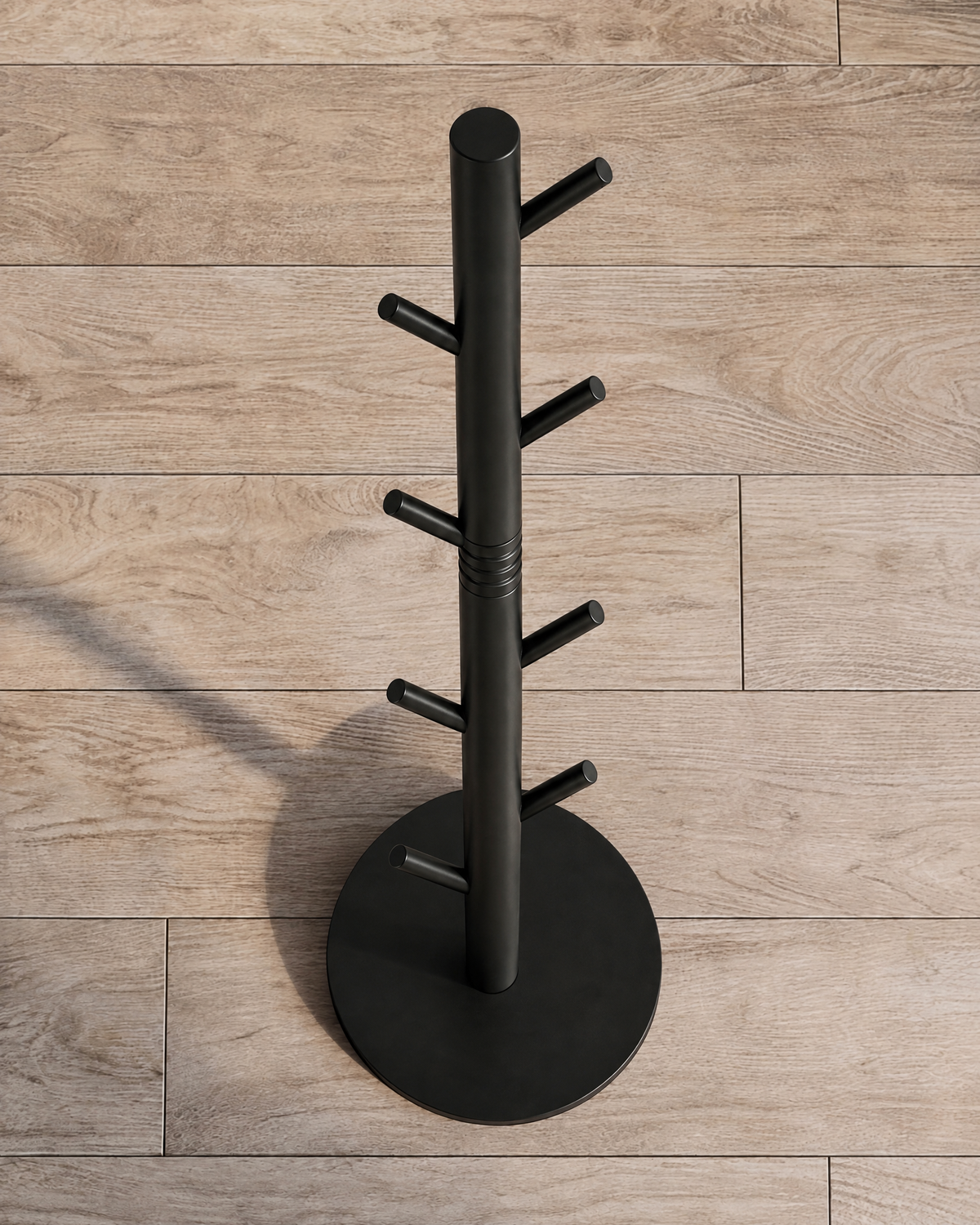 Vrijstaande Kapstok Metaal Zwart – Staande Kapstok met 8 Haken | - Maison Roze