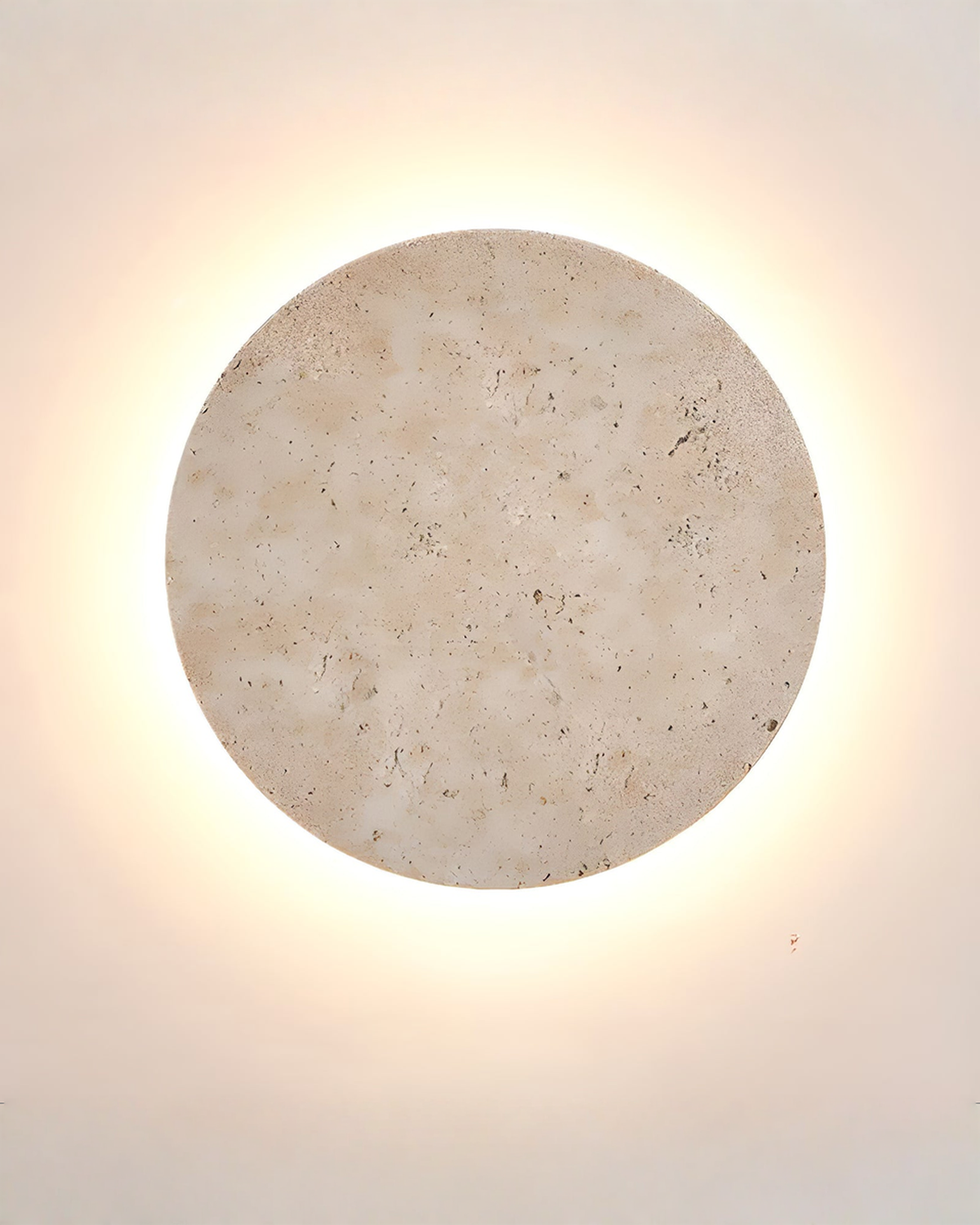 Circle - Ronde travertin wandlamp met indirect licht | - Maison Roze