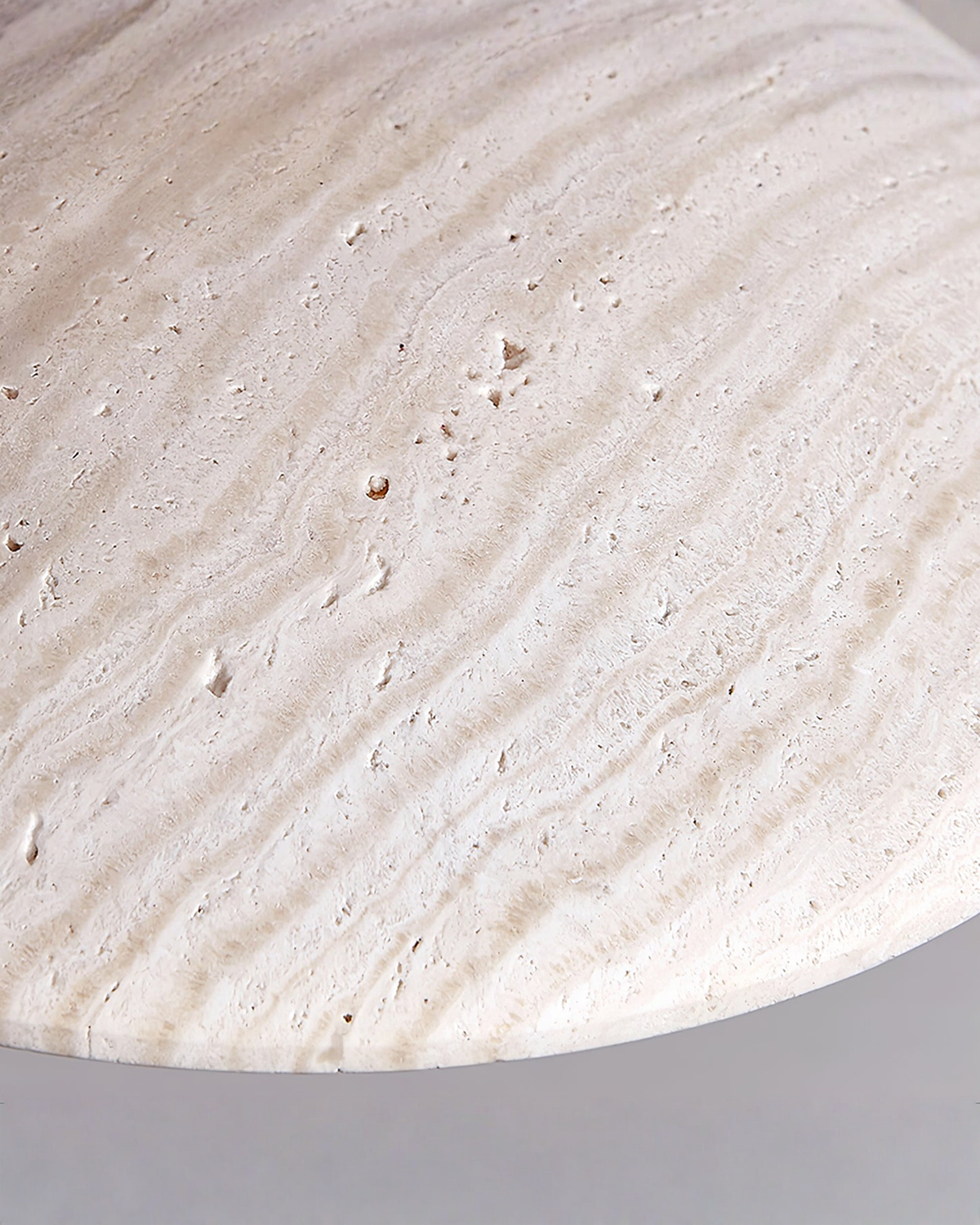 Ronde hanglamp van hout en travertin - Ø 25 cm | - Maison Roze