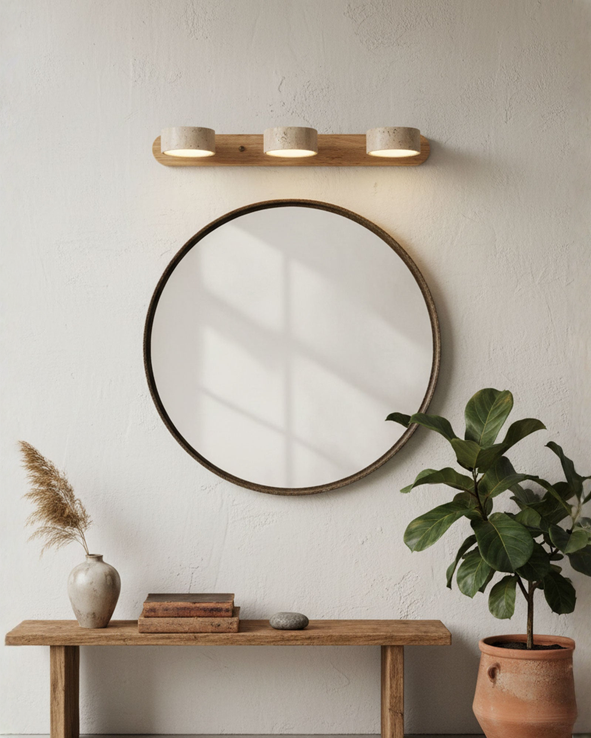 Travertin wandlamp met draaibare koppen - 2, 3 of 4 lampen | - Maison Roze