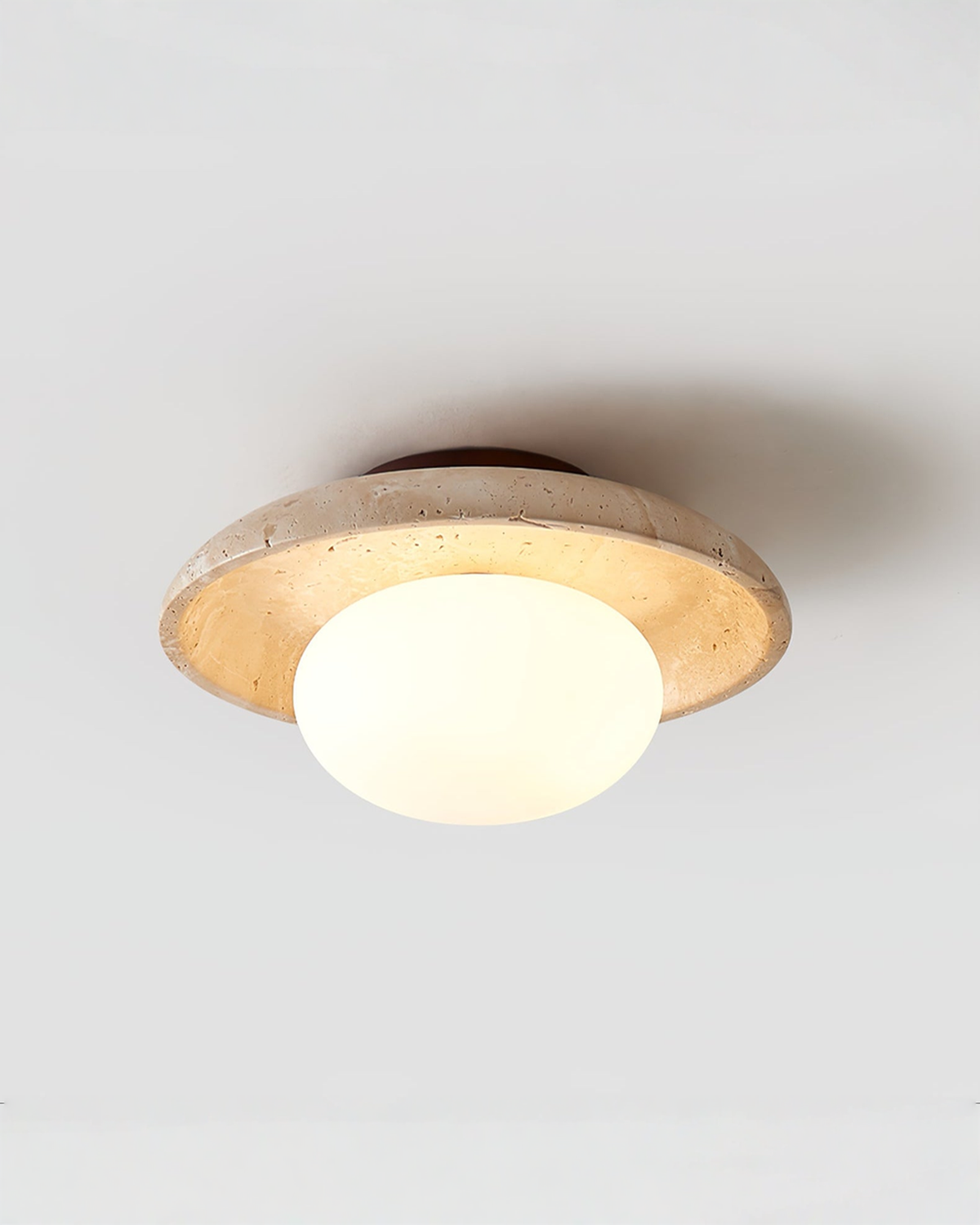 Lunaro - Ronde travertin wand- en plafondlamp | - Maison Roze