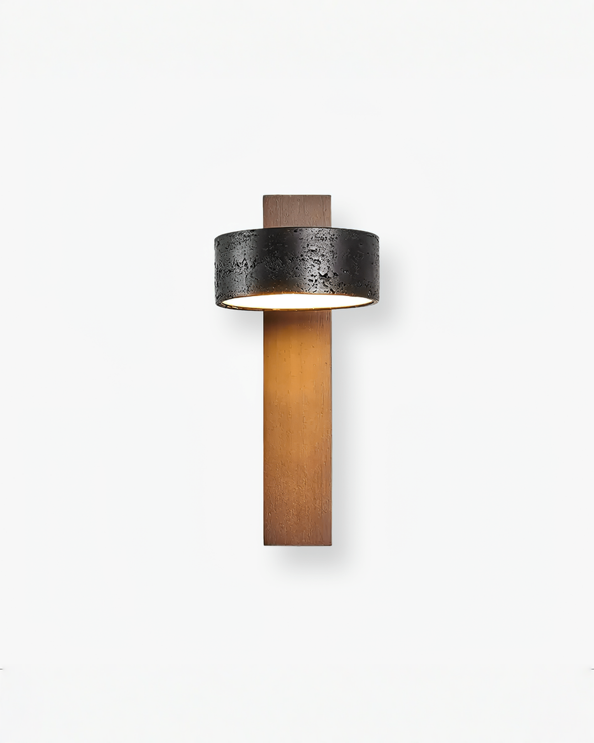 Ronde zwarte travertin wandlamp - 180° draaibaar | Wandschakelaar - Maison Roze