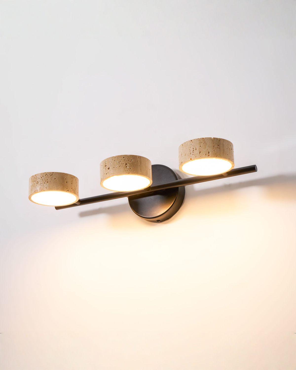 Traviso - Travertin spiegellamp met 2 of 3 lichtpunten | - Maison Roze