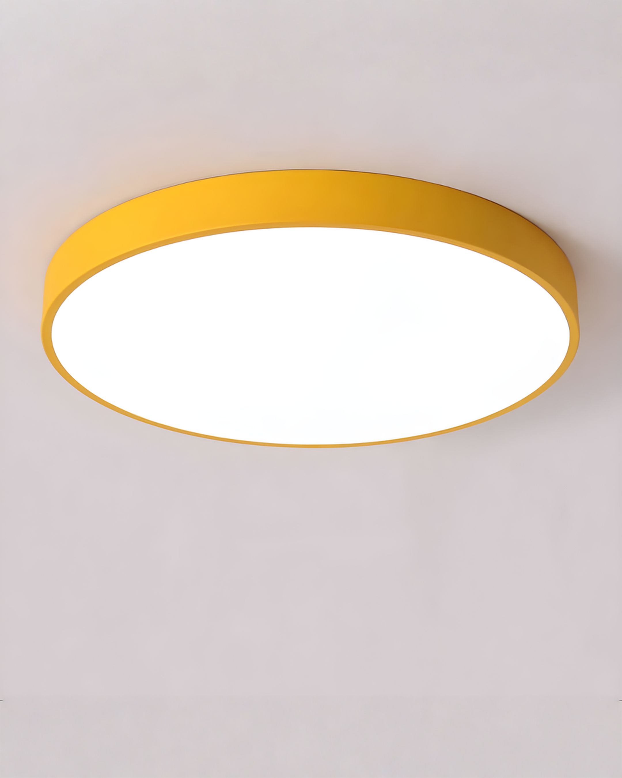 Ronde LED Plafondlamp Minimalistisch – Metaal & Acryl | Geel - Maison Roze