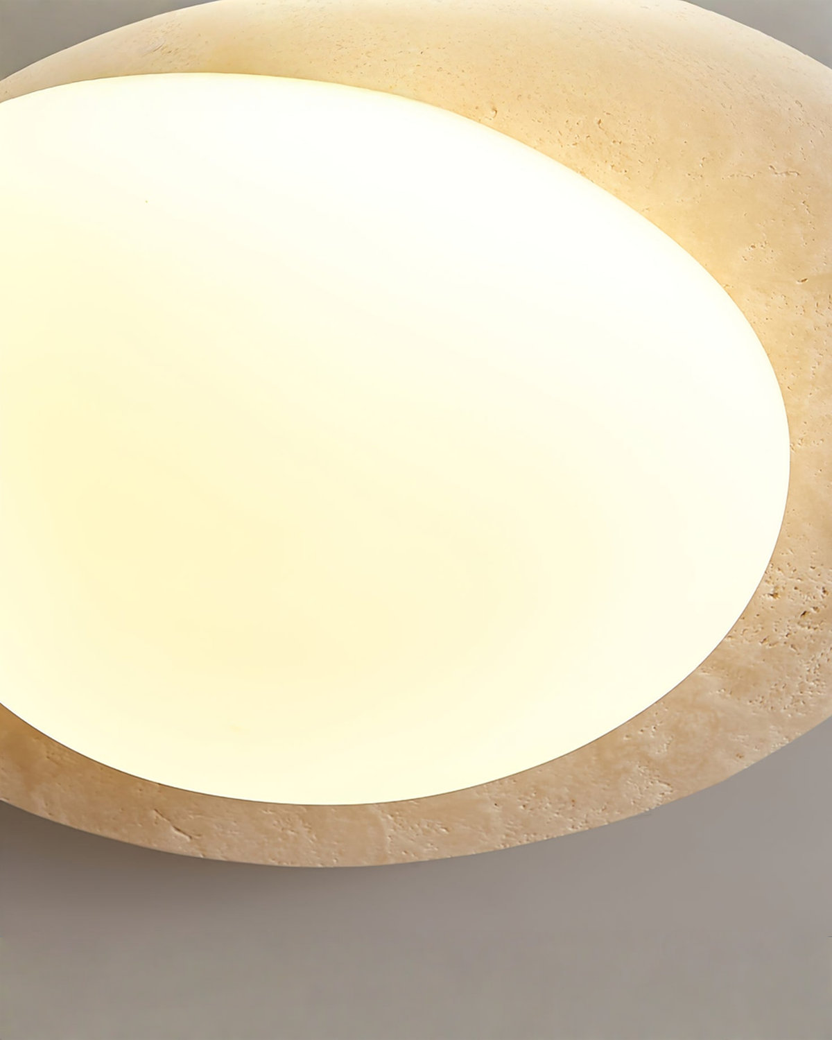 Ovale travertin plafondlamp - 32 x 29 cm | - Maison Roze