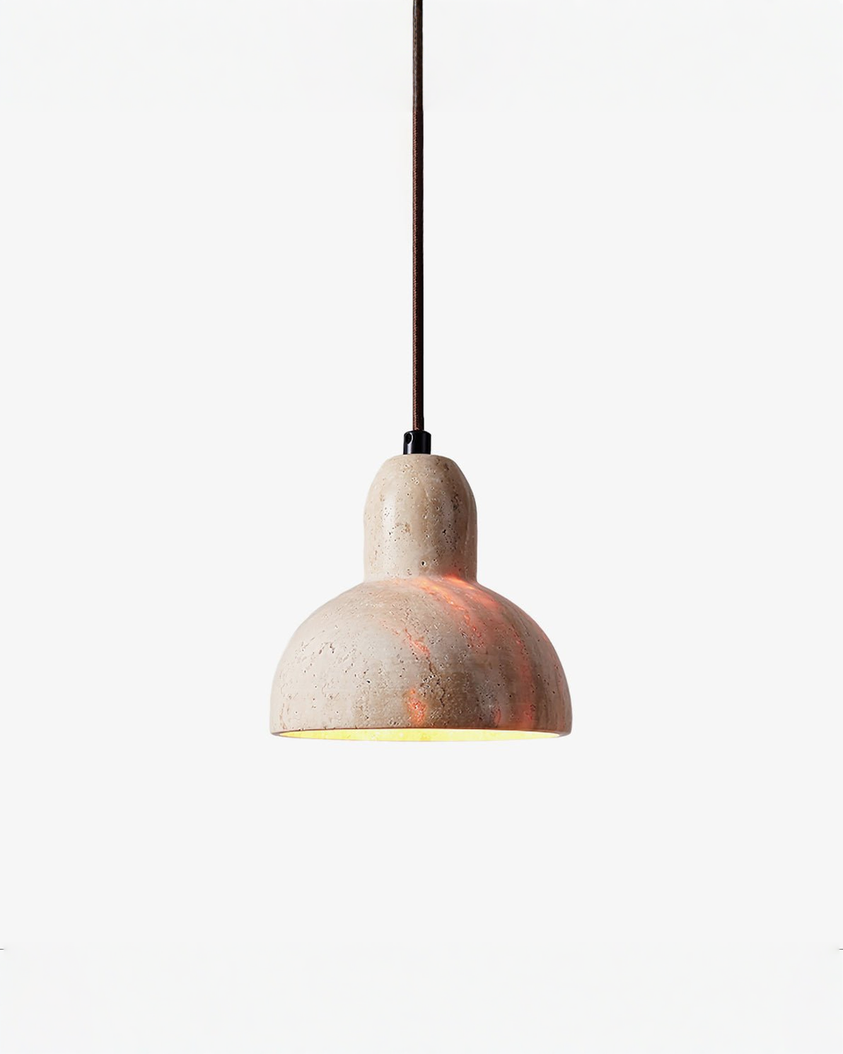 Terra Halo - Ronde travertin hanglamp | Beige - Maison Roze