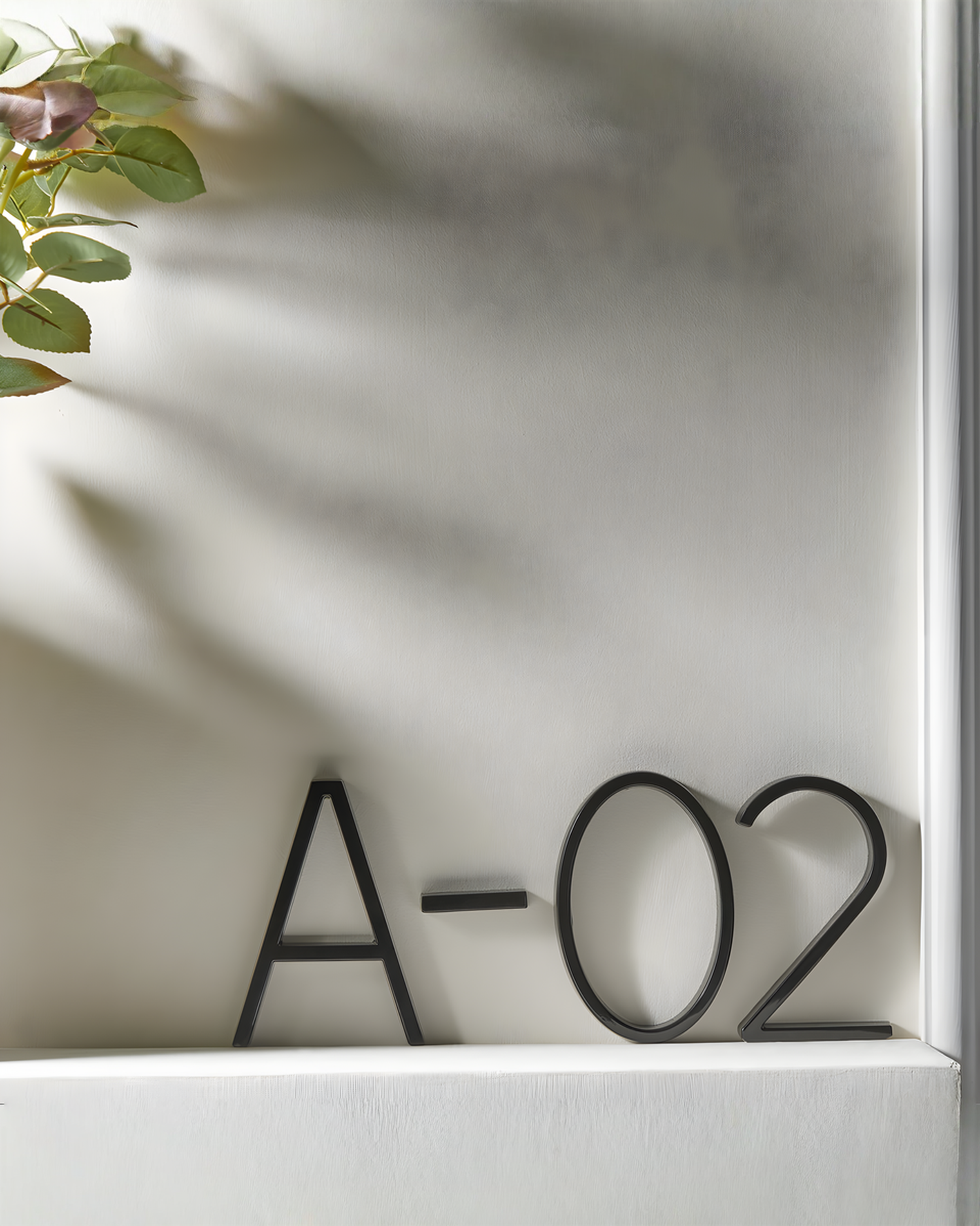 Modern Huisnummer Zwart – Zwevend Design Zinklegering Huisnummerbord 12,7 cm | - Maison Roze