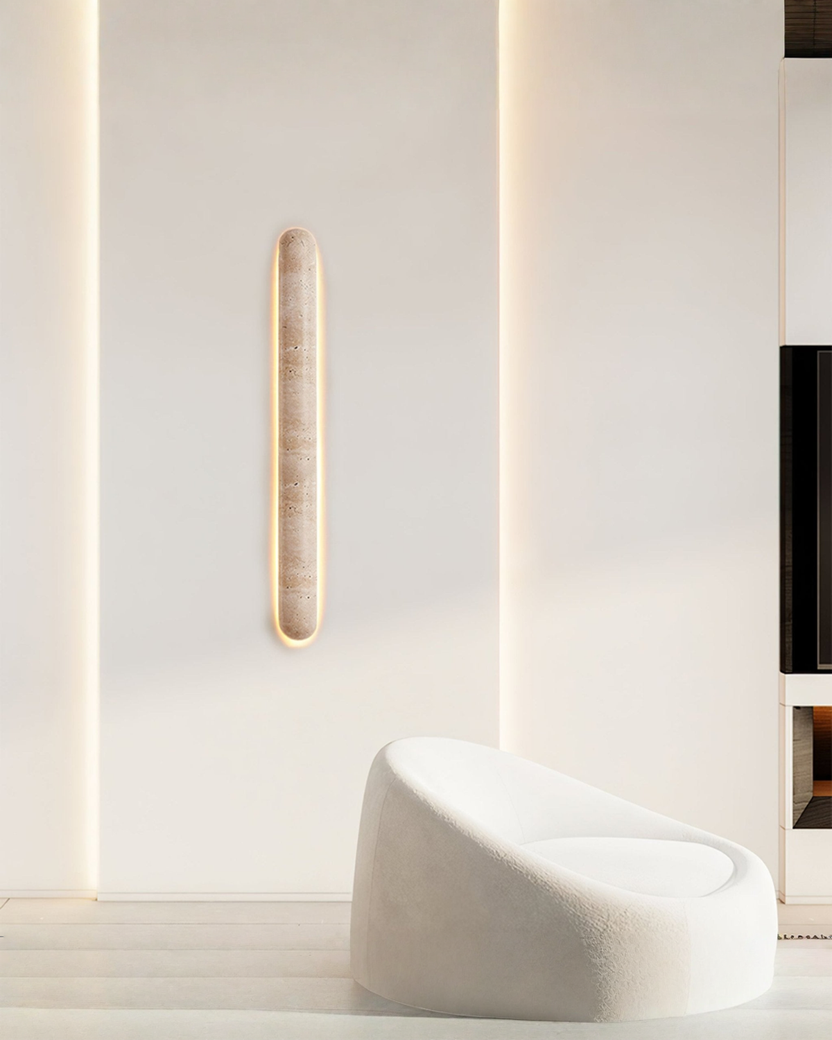 Liora - Pilvormige travertin wandlamp | - Maison Roze