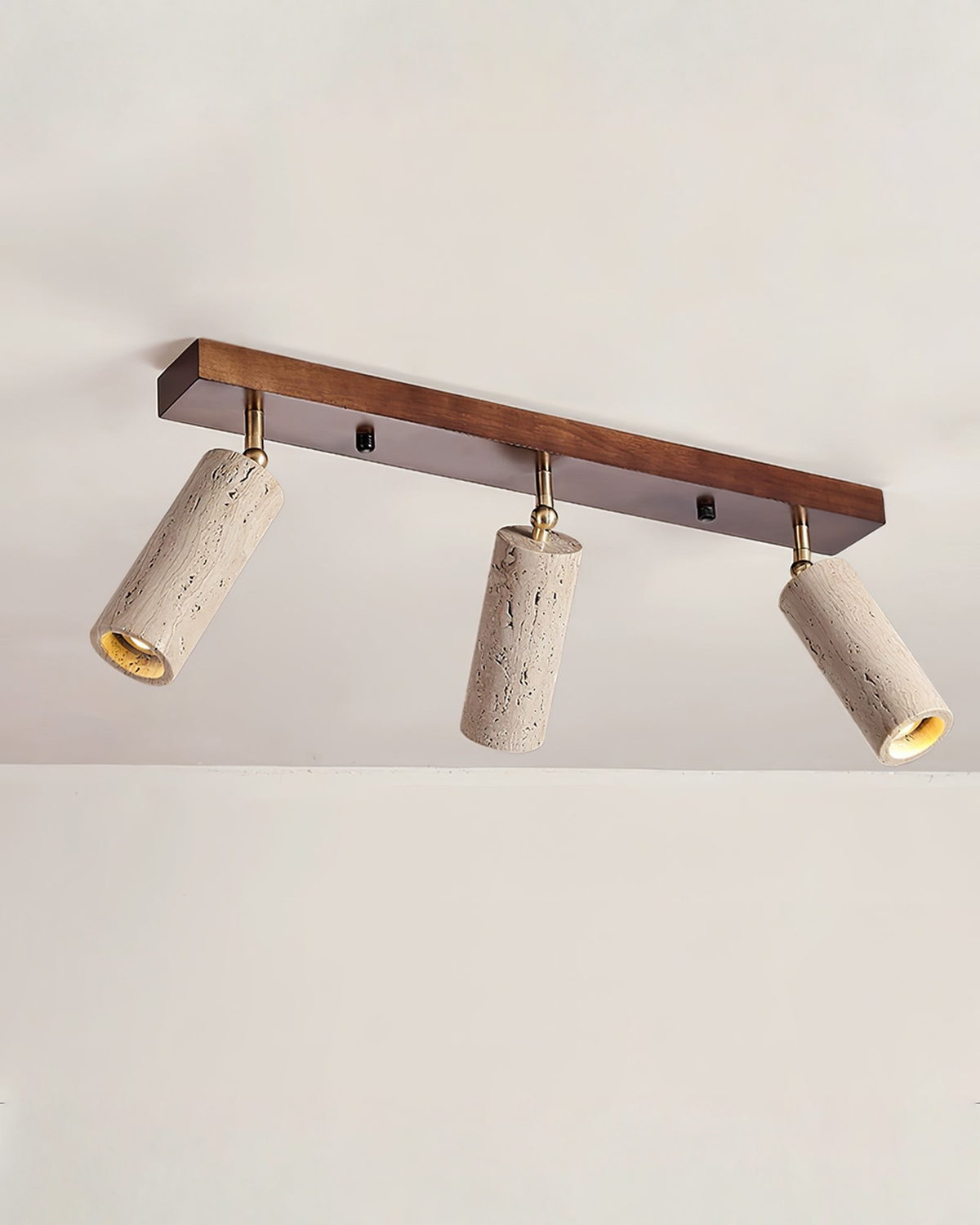 Nimbus - Travertin plafondspots met hout | - Maison Roze