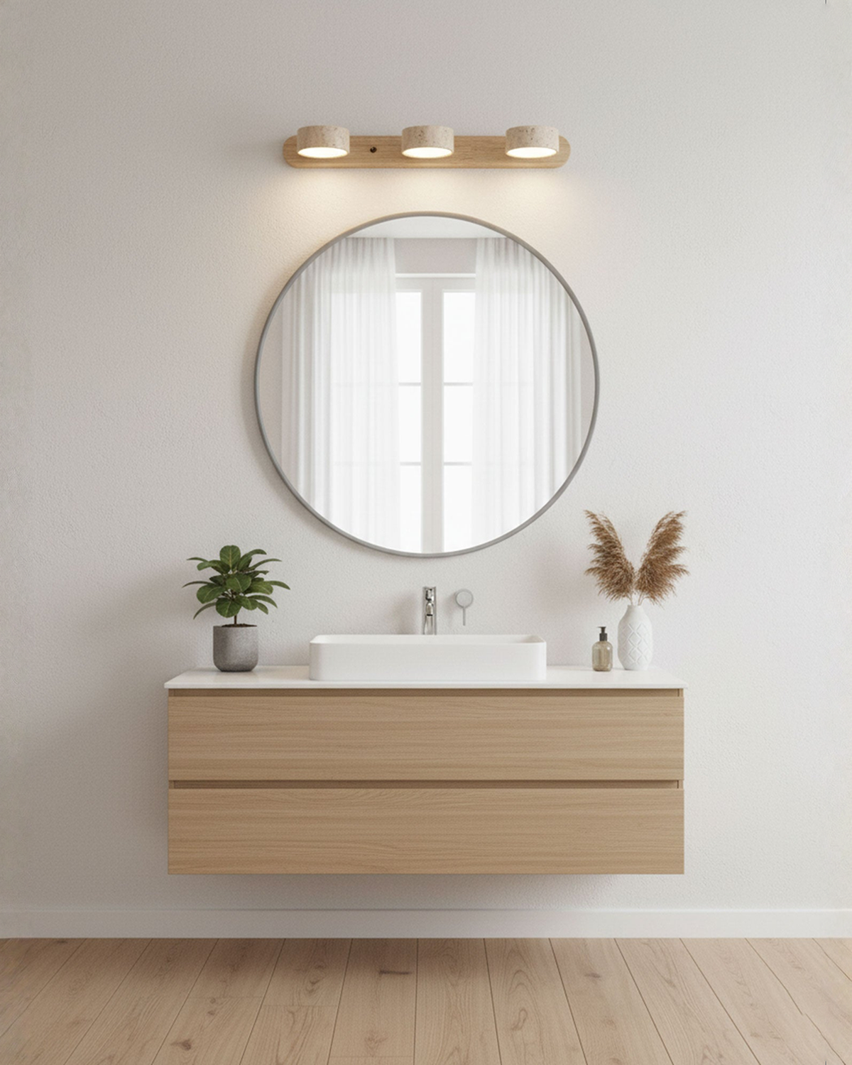 Travertin wandlamp met draaibare koppen - 2, 3 of 4 lampen | - Maison Roze